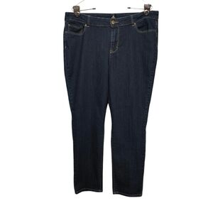 Women's Dress Barn Straight Leg Blue Jeans, Size 14 Short